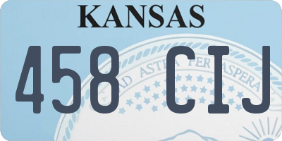 KS license plate 458CIJ