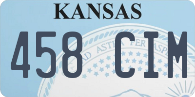 KS license plate 458CIM