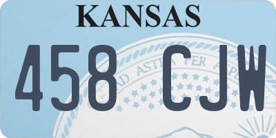 KS license plate 458CJW