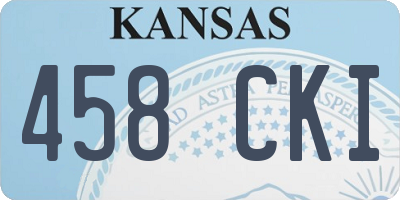 KS license plate 458CKI