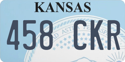 KS license plate 458CKR