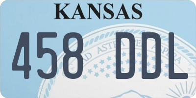 KS license plate 458DDL