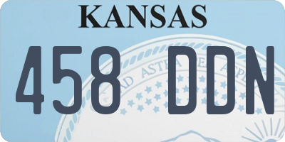 KS license plate 458DDN