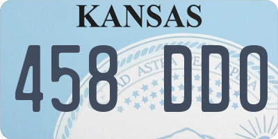 KS license plate 458DDO
