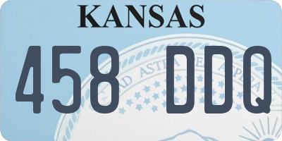 KS license plate 458DDQ