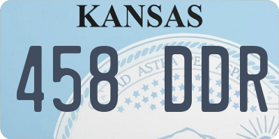 KS license plate 458DDR