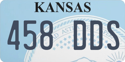 KS license plate 458DDS