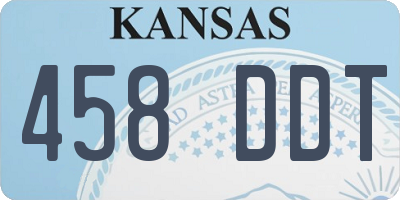 KS license plate 458DDT
