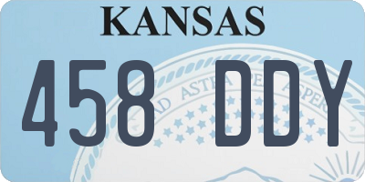 KS license plate 458DDY