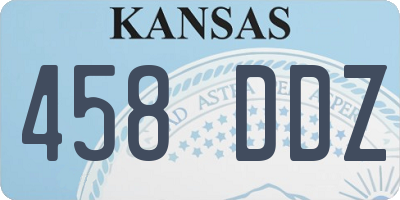 KS license plate 458DDZ