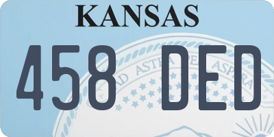 KS license plate 458DED
