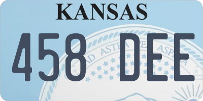 KS license plate 458DEE