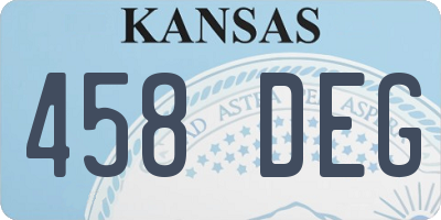 KS license plate 458DEG