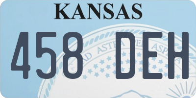 KS license plate 458DEH