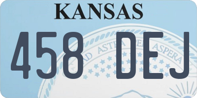 KS license plate 458DEJ