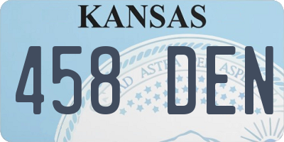 KS license plate 458DEN