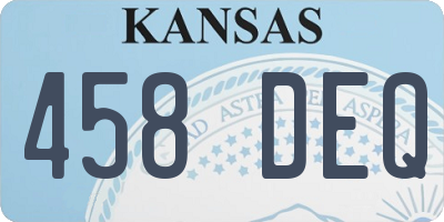 KS license plate 458DEQ