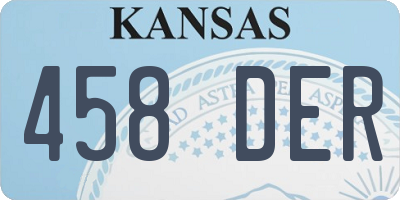 KS license plate 458DER