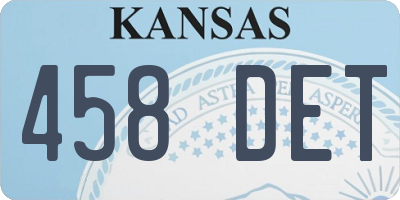 KS license plate 458DET