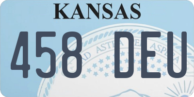 KS license plate 458DEU