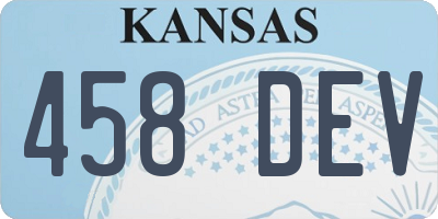 KS license plate 458DEV