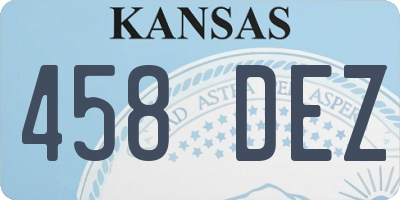 KS license plate 458DEZ