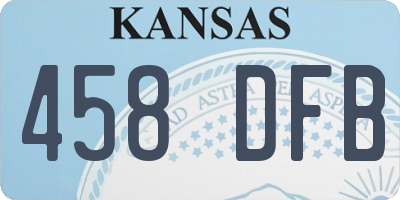 KS license plate 458DFB