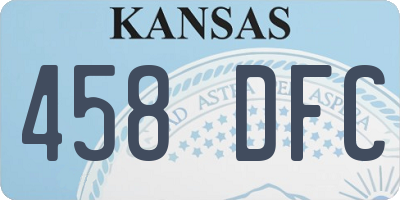KS license plate 458DFC