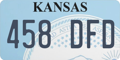KS license plate 458DFD