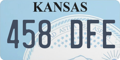 KS license plate 458DFE