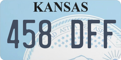 KS license plate 458DFF