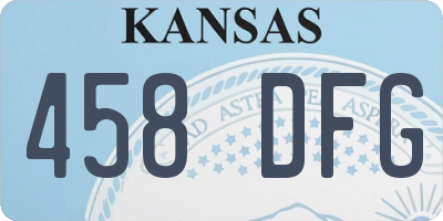 KS license plate 458DFG