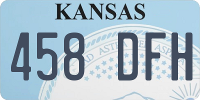 KS license plate 458DFH