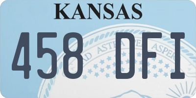 KS license plate 458DFI