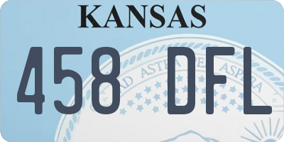 KS license plate 458DFL