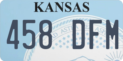 KS license plate 458DFM