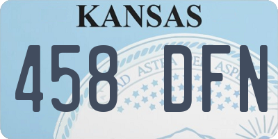 KS license plate 458DFN