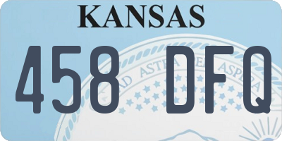 KS license plate 458DFQ