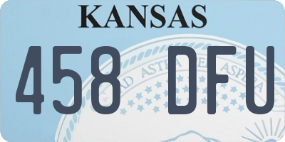 KS license plate 458DFU
