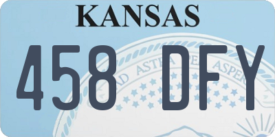 KS license plate 458DFY