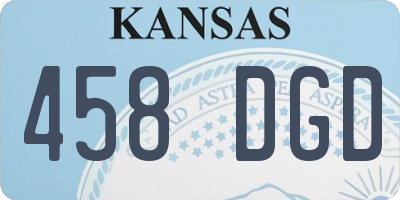KS license plate 458DGD