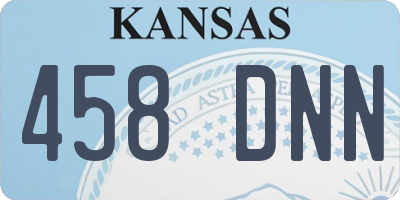 KS license plate 458DNN