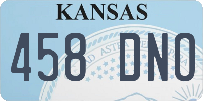 KS license plate 458DNO
