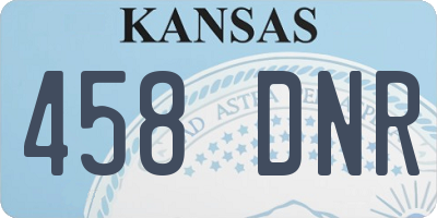 KS license plate 458DNR