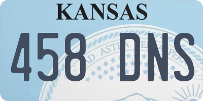 KS license plate 458DNS