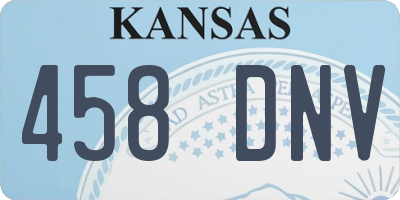 KS license plate 458DNV