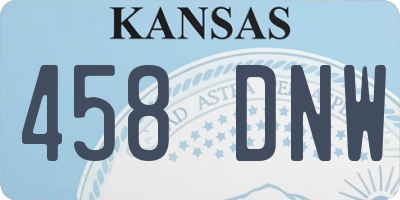 KS license plate 458DNW