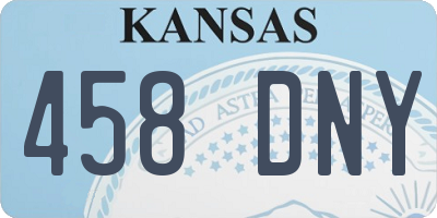 KS license plate 458DNY