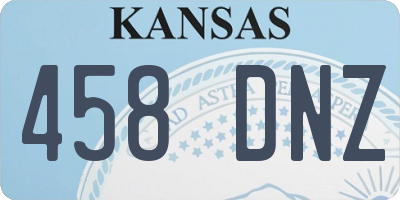 KS license plate 458DNZ
