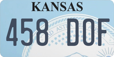 KS license plate 458DOF
